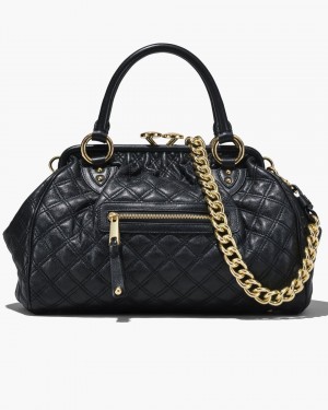 Marc Jacobs Re-Edition Quilted Leather Stam Bag Black | FUYAZD540