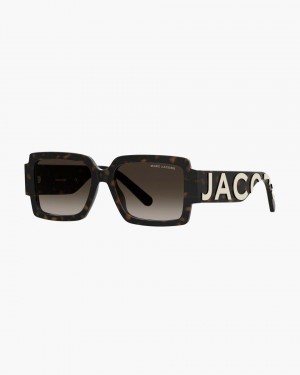 Marc Jacobs The Bold Logo Square Sunglasses Havana | ZVSEMN143