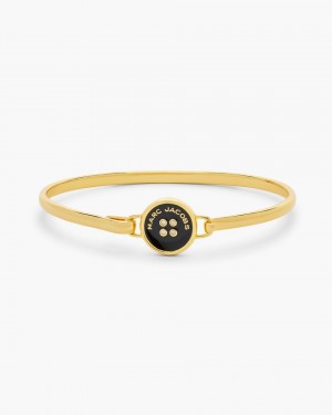 Marc Jacobs The Button Hinge Bracelet Gold / Black | BXRKQA589