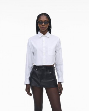 Marc Jacobs The Cropped Femme Shirt White | FBDQAM819