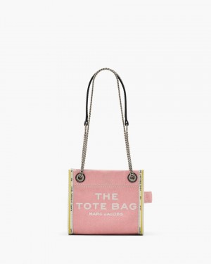 Marc Jacobs The Denim Chain Crossbody Tote Bag Pink | BGWZHV248