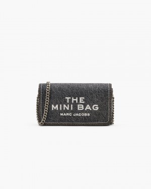 Marc Jacobs The Denim Chain Mini Bag Black Wash | XFRVZL143