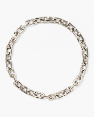 Marc Jacobs The J Marc Chain Link Necklace Silver | SEDVQB631