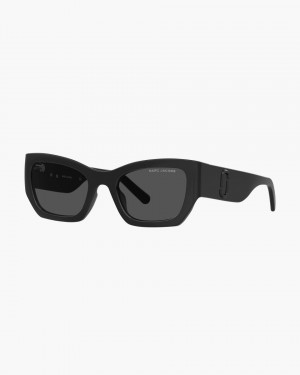 Marc Jacobs The J Marc Square Cat Eye Sunglasses Black | KUZDYQ237