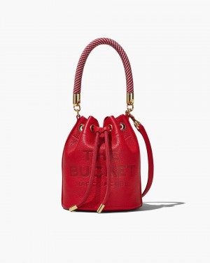 Marc Jacobs The Leather Bucket Bag Red | USJNCH014