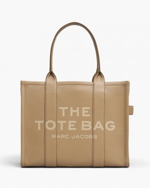 Marc Jacobs The Leather Large Tote Bag Brown | GIXHSN236