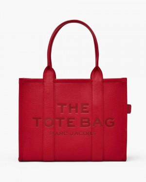 Marc Jacobs The Leather Large Tote Bag Red | KJQTZG178