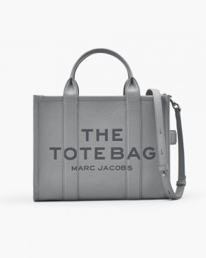 Marc Jacobs The Leather Medium Tote Bag Grey | MZPIGQ683