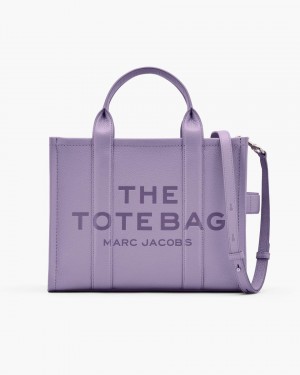 Marc Jacobs The Leather Medium Tote Bag Purple | VLBHAU635