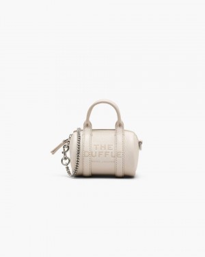 Marc Jacobs The Leather Nano Duffle Crossbody Silver | PZNILB526