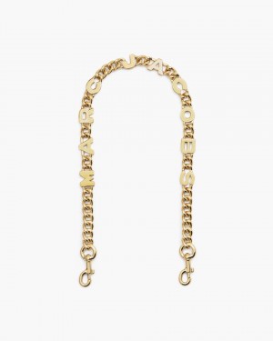 Marc Jacobs The Logo Chain Shoulder Strap Gold | KNVQIR287