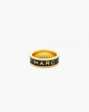 Marc Jacobs The Marc Jacobs Enamel Ring Gold / Black | SQNIMW417