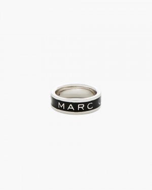 Marc Jacobs The Marc Jacobs Enamel Ring Silver / Black | UXKIYB023