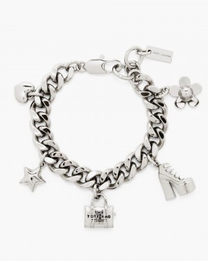 Marc Jacobs The Mini Icon Charm Bracelet Light Silver | LXASVZ830