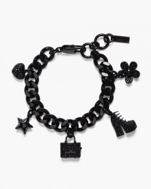 Marc Jacobs The Pave Mini Icon Charm Bracelet Black / Black | ZVEOAD468