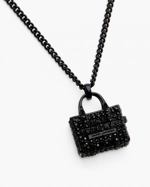 Marc Jacobs The Pave Tote Bag Necklace Black / Black | LCFIBW048