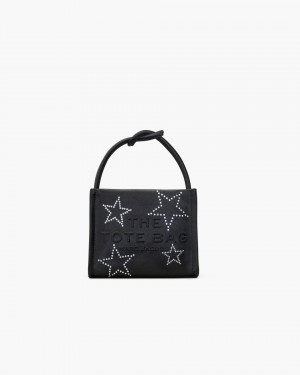 Marc Jacobs The Star Satin Mini Tote Bag Black | WAQRJF401