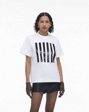 Marc Jacobs The Stripe Box Tee White | INHZVA708