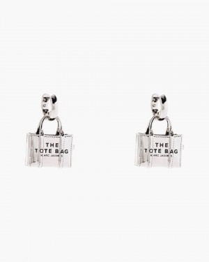 Marc Jacobs The Tote Bag Earrings Light Silver | GEFBDY750