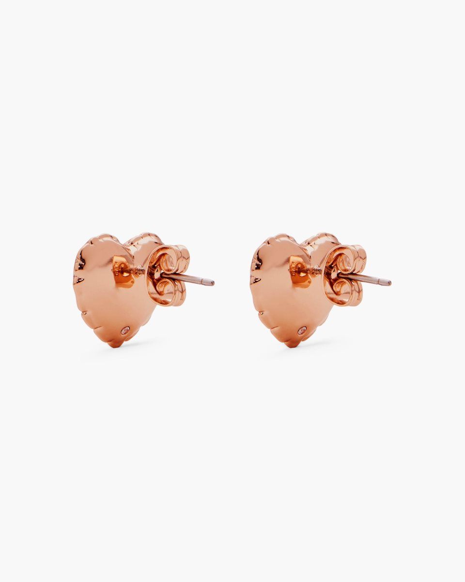 Marc Jacobs Balloon Heart Earrings Rose Gold | IZNJTC935