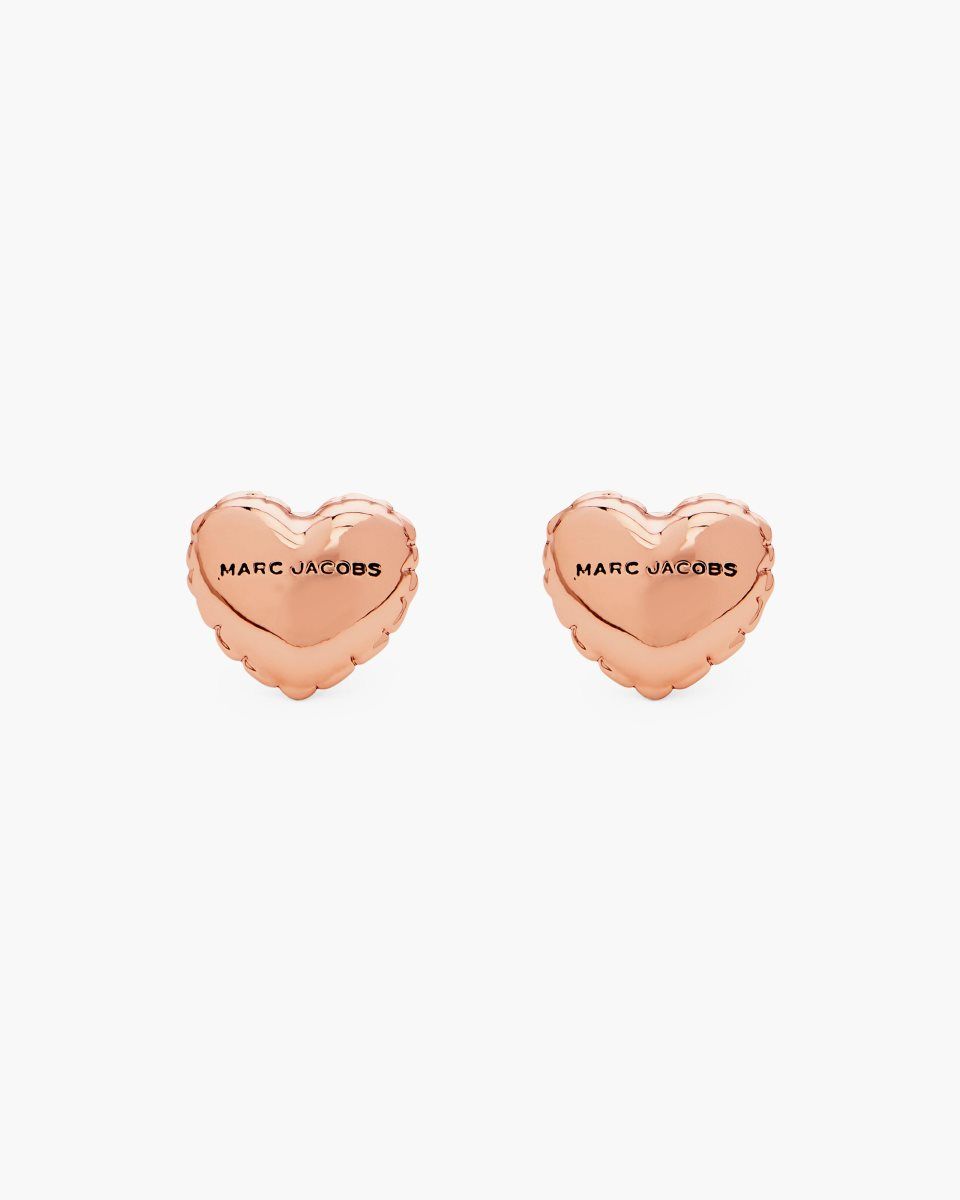 Marc Jacobs Balloon Heart Earrings Rose Gold | IZNJTC935