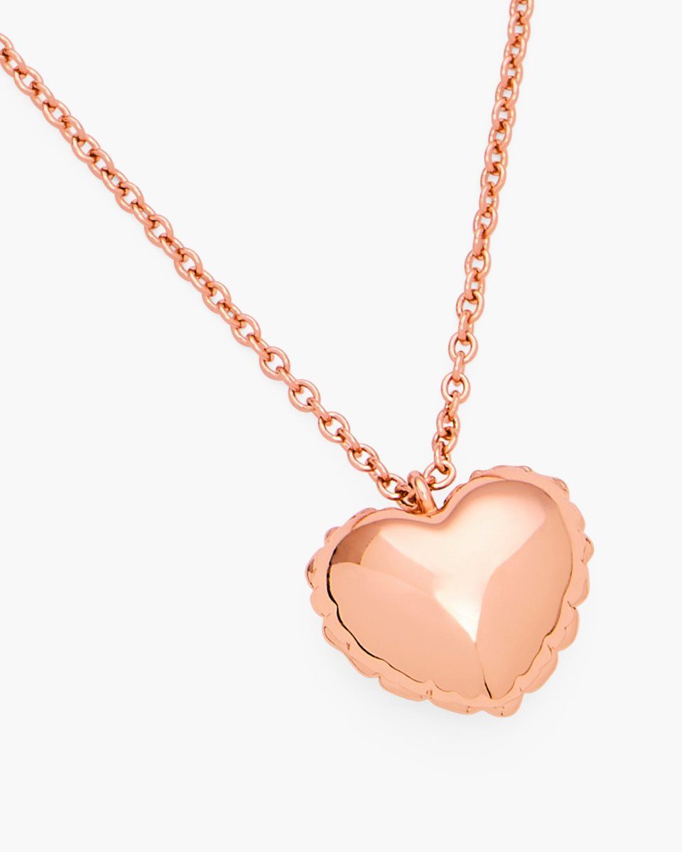 Marc Jacobs Balloon Heart Necklace Rose Gold | RUNFHD591