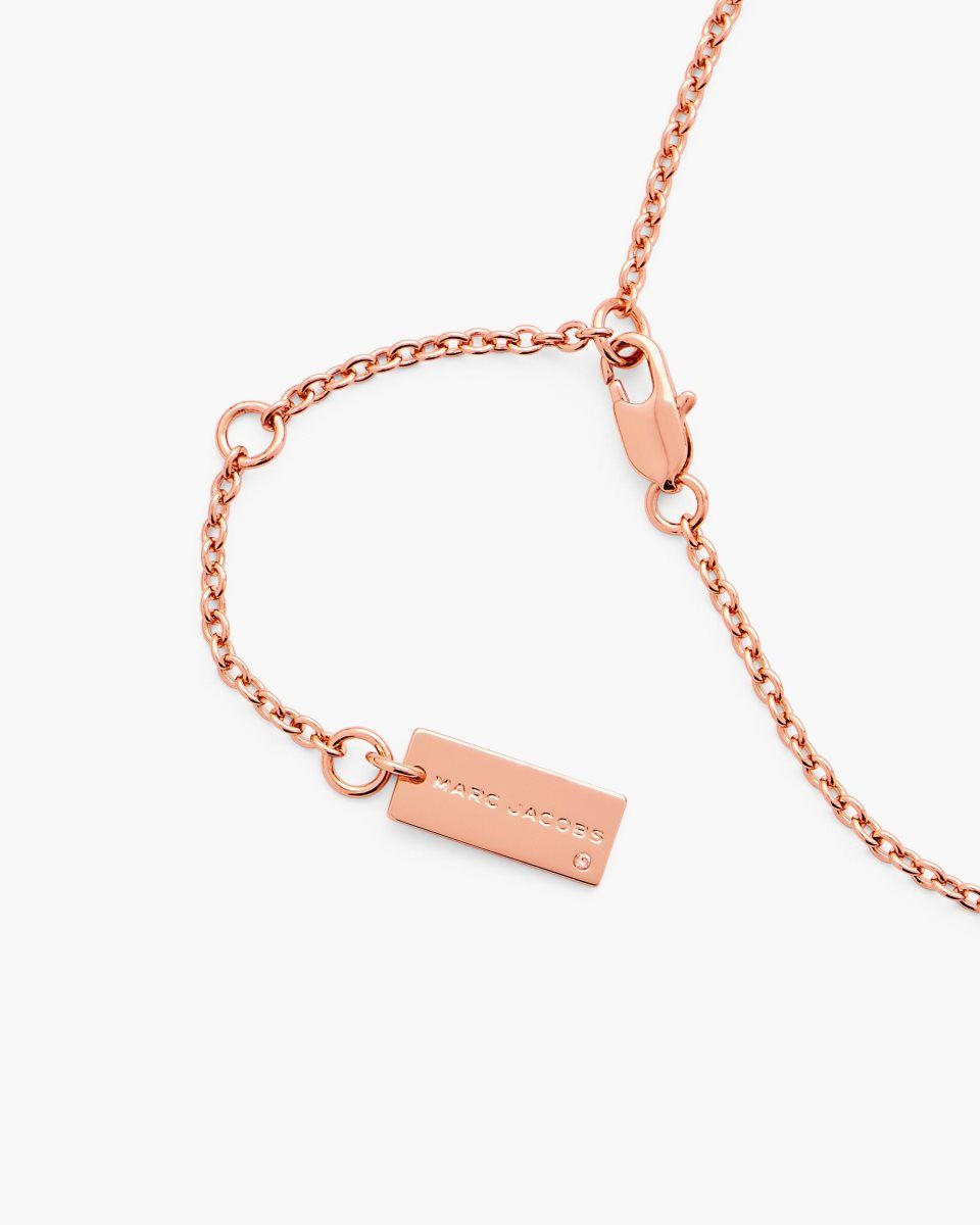 Marc Jacobs Balloon Heart Necklace Rose Gold | RUNFHD591