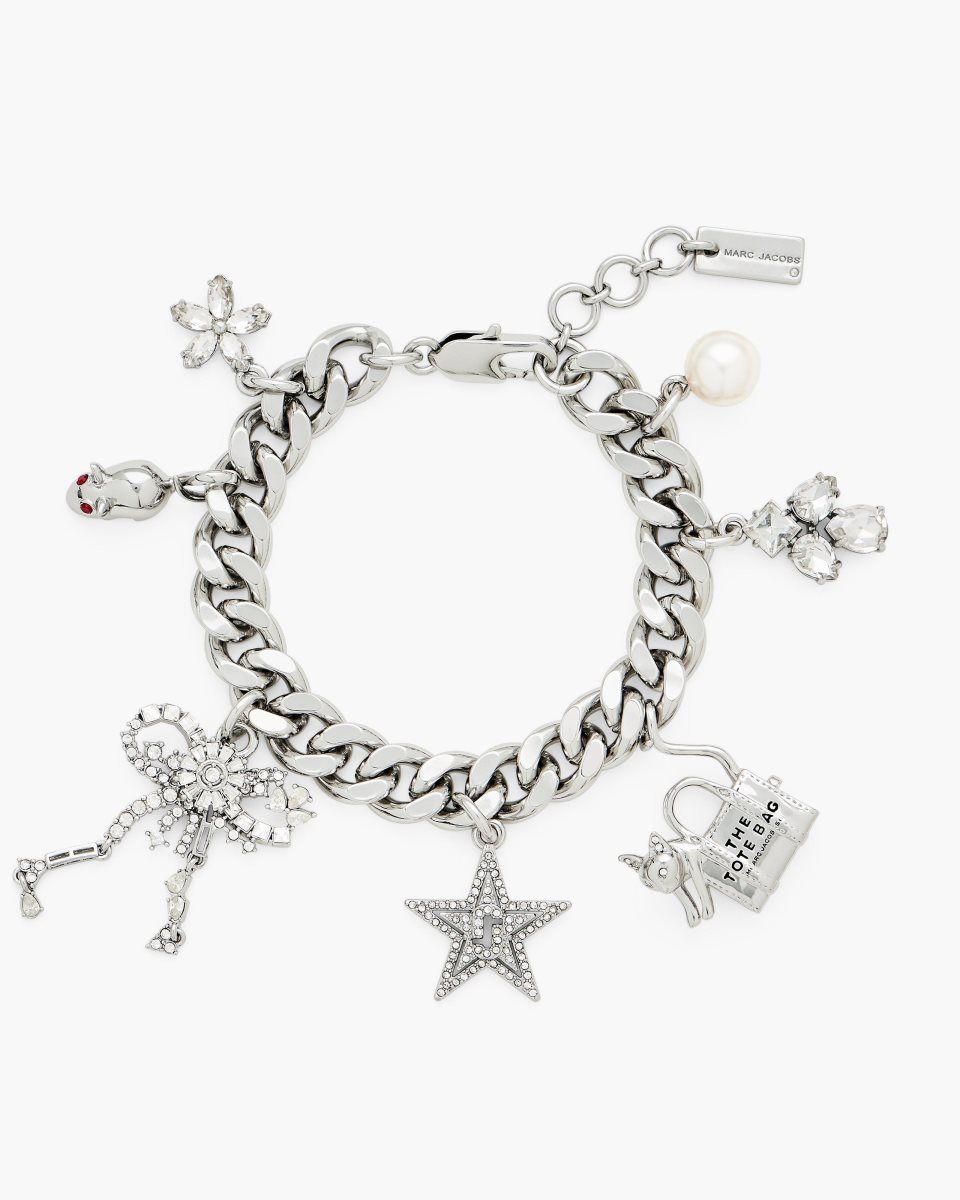 Marc Jacobs Cats Out Of The Bag Charm Bracelet Silver | JTYRZQ736