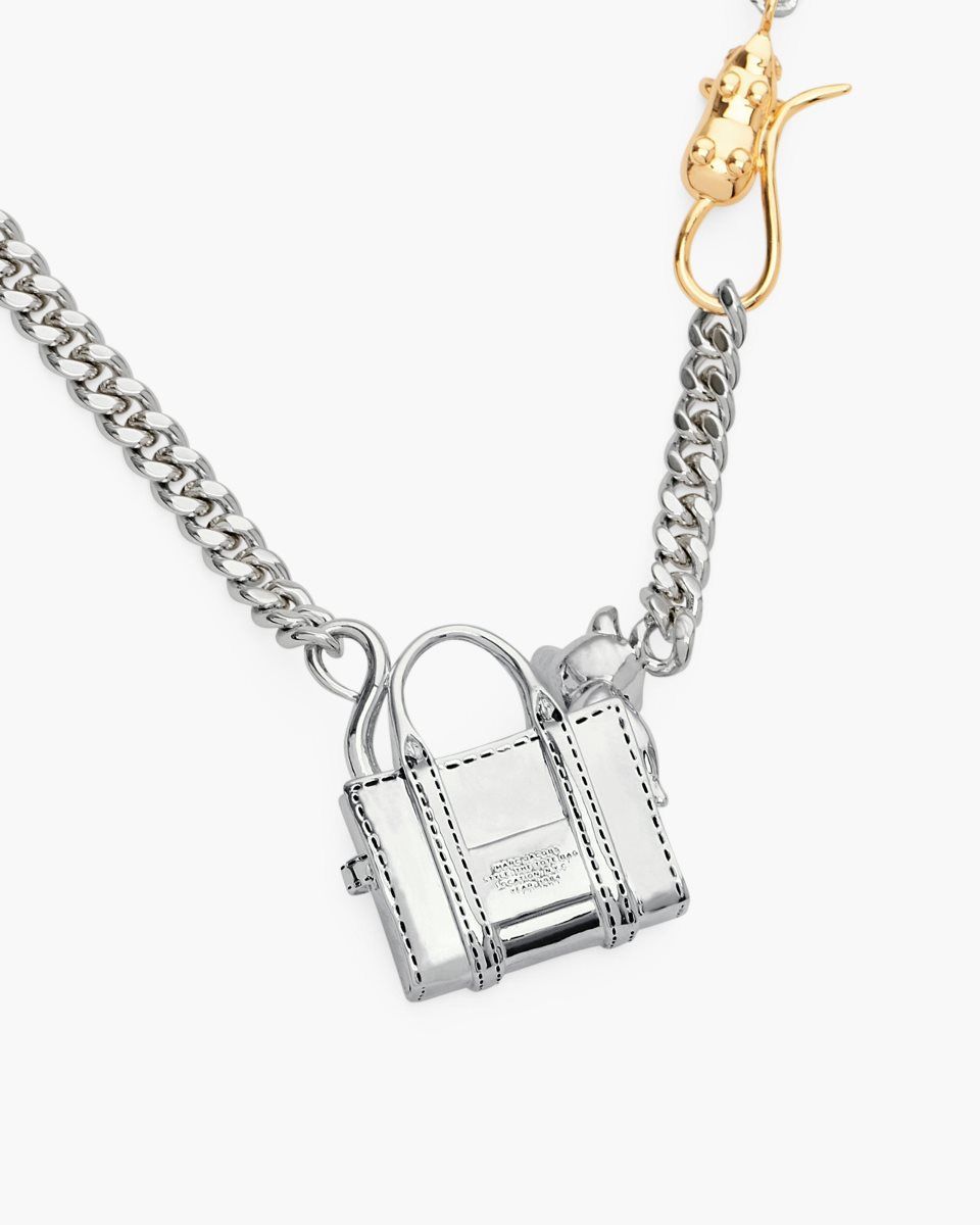 Marc Jacobs Cats Out Of The Bag Necklace Silver | QFXVLW561