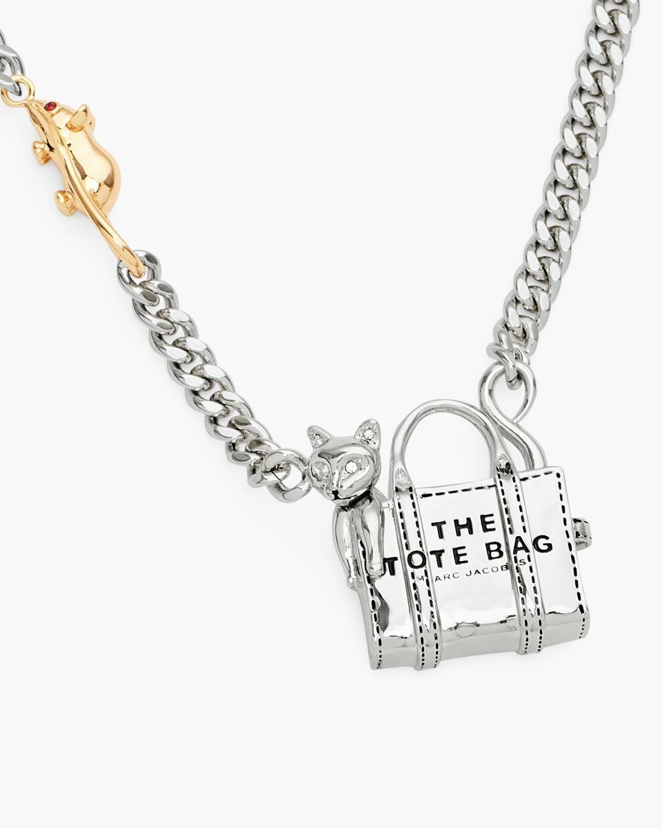 Marc Jacobs Cats Out Of The Bag Necklace Silver | QFXVLW561