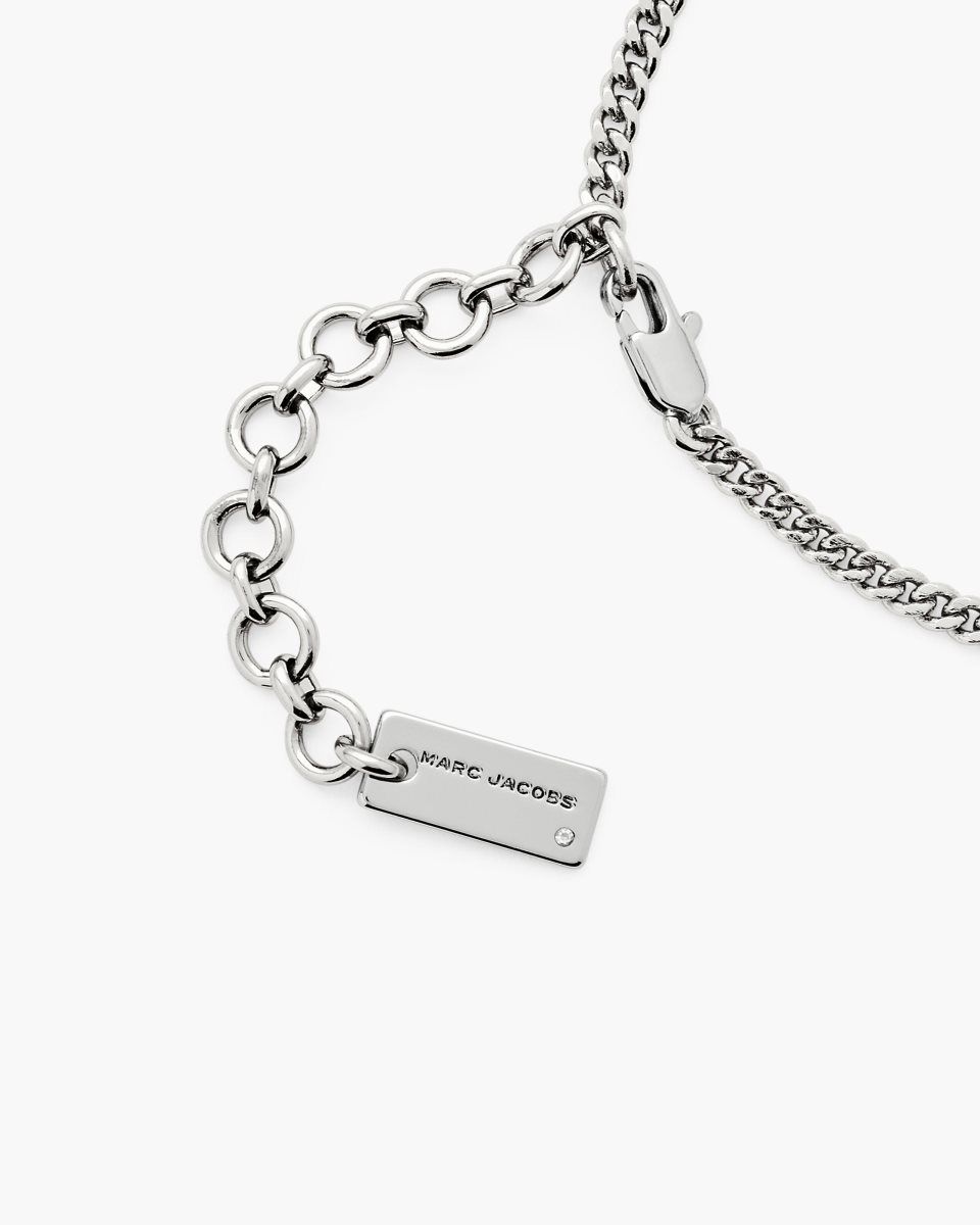 Marc Jacobs Friendship Padlock Necklace Light Silver | RZEVHQ273