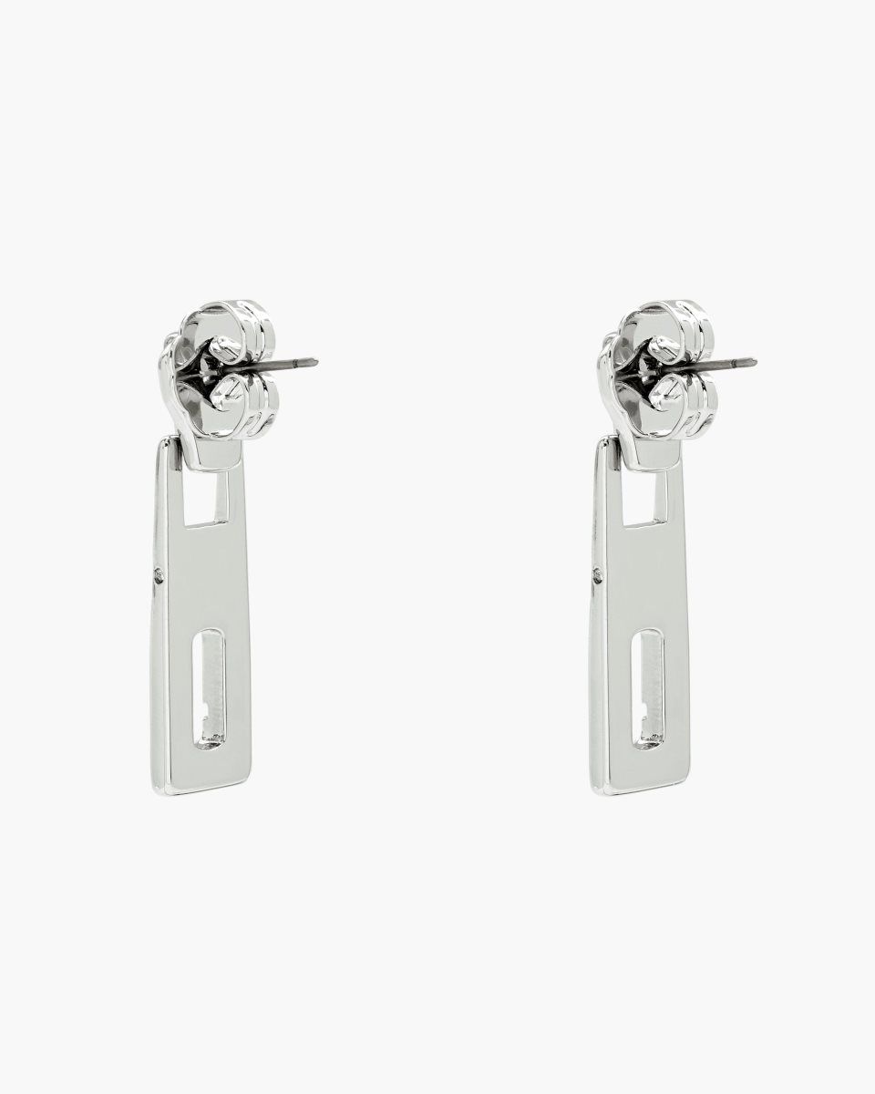 Marc Jacobs J Marc Zipper Earrings Silver | KWDJAI039