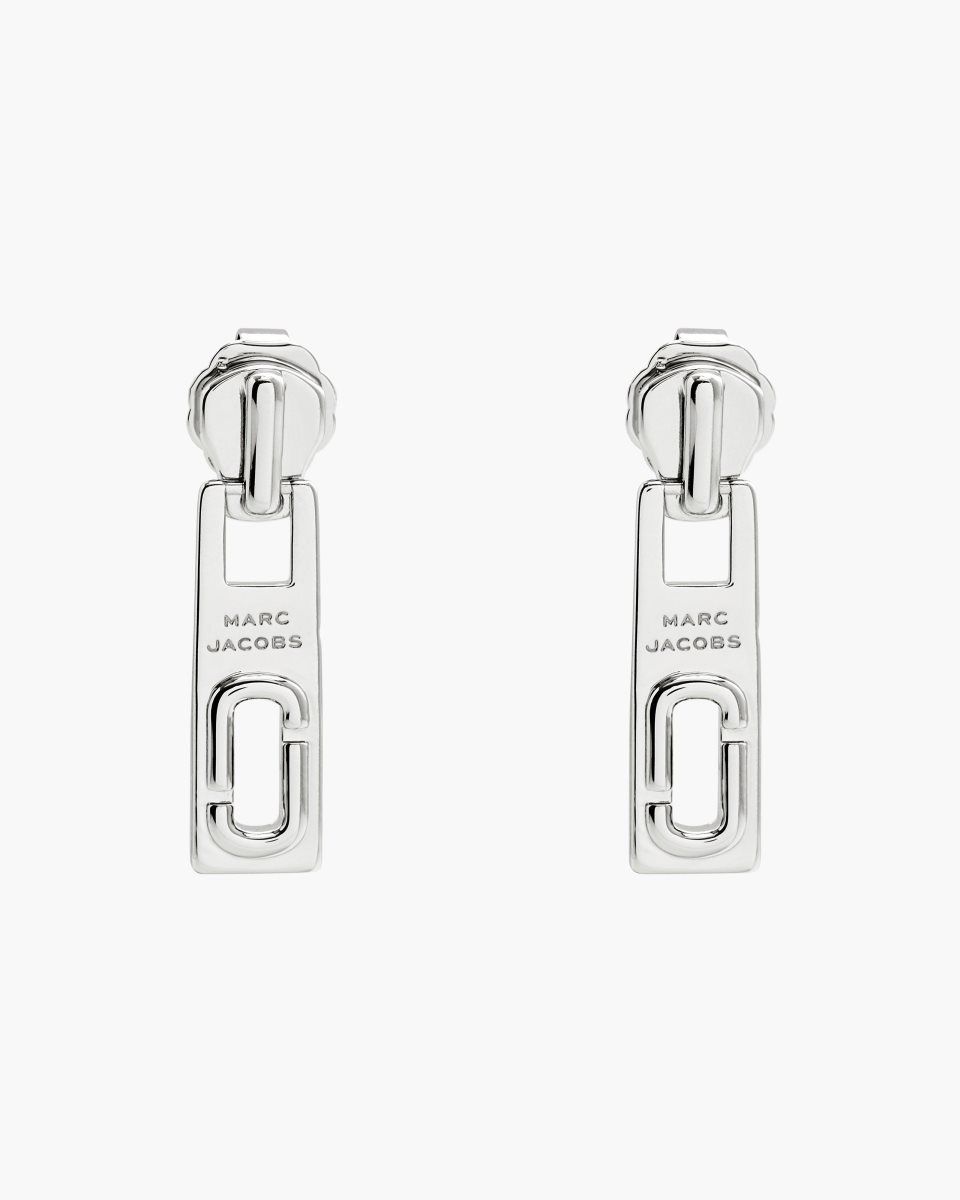 Marc Jacobs J Marc Zipper Earrings Silver | KWDJAI039