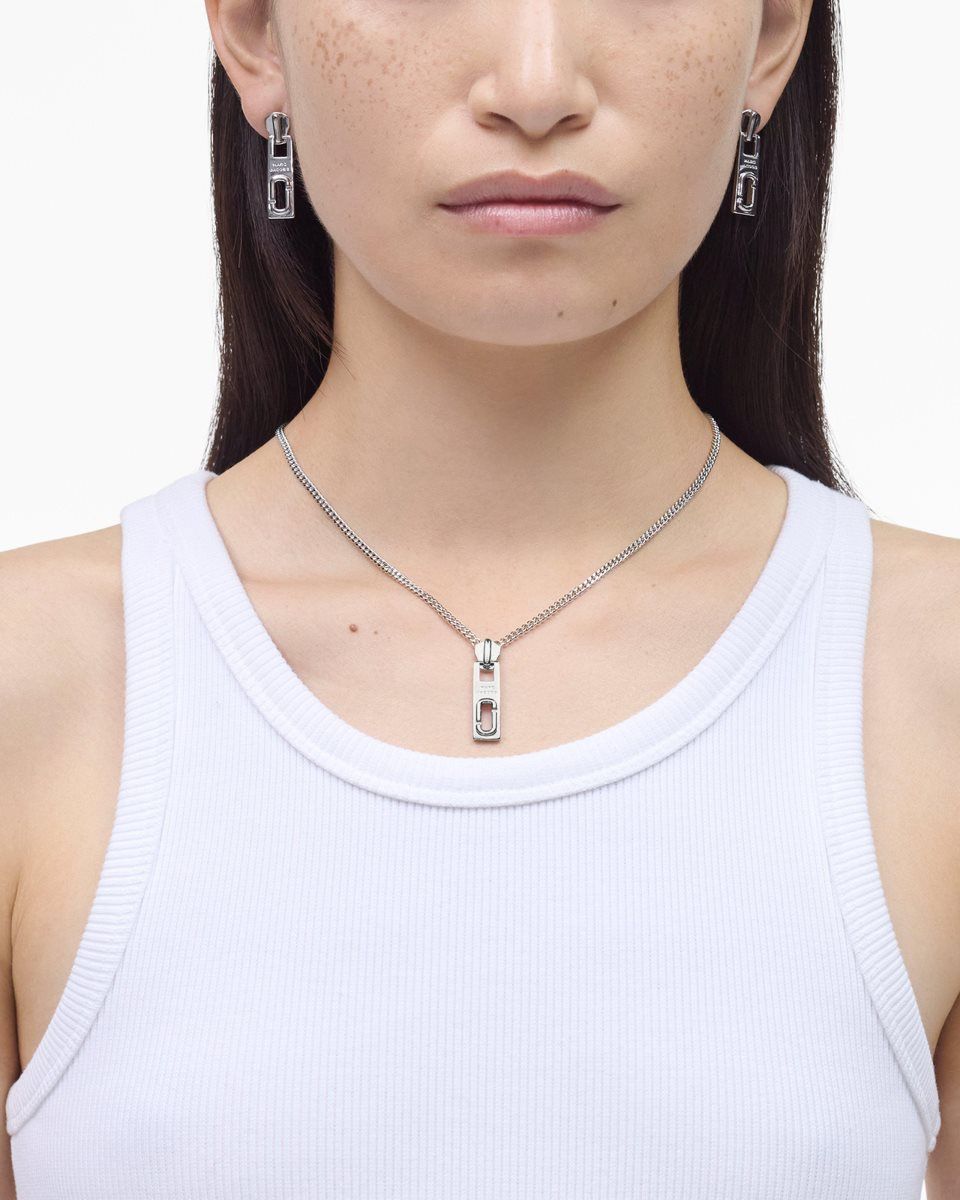 Marc Jacobs J Marc Zipper Necklace Silver | TOLAVX816