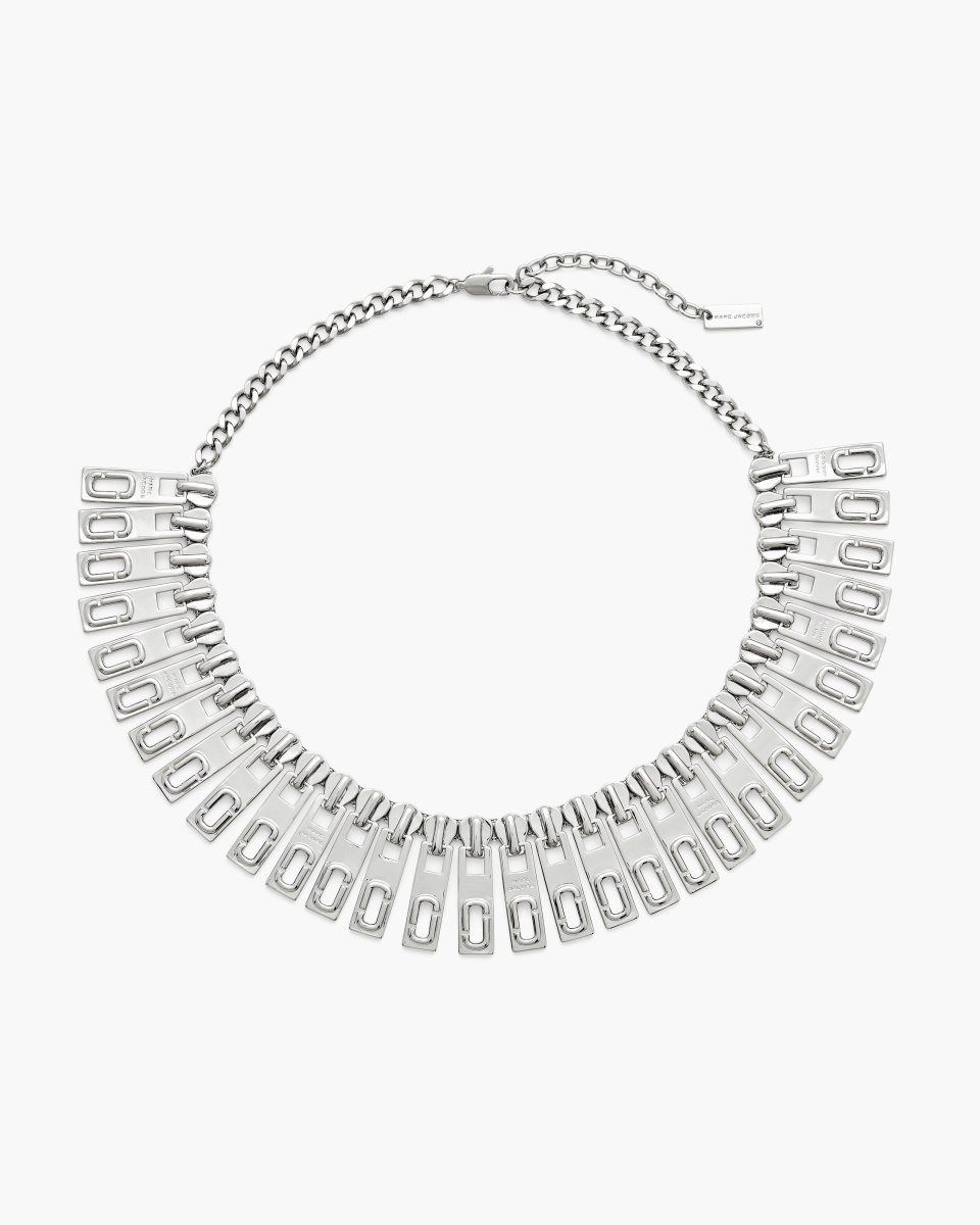 Marc Jacobs J Marc Zipper Statement Necklace Silver | MZKQIP208