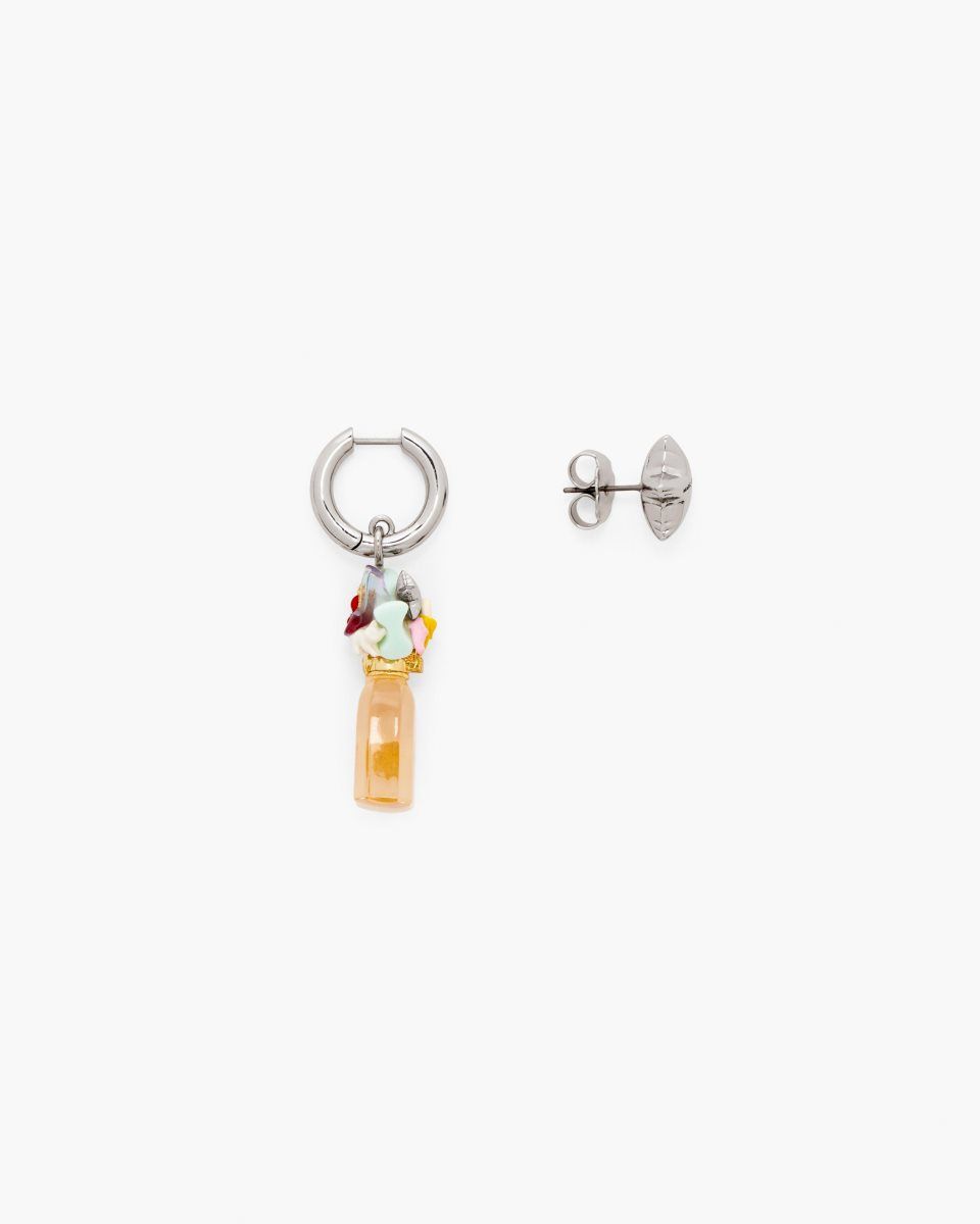 Marc Jacobs Mini Icon Perfect Earrings Silver / Pink Multicolor | IQZWUO750