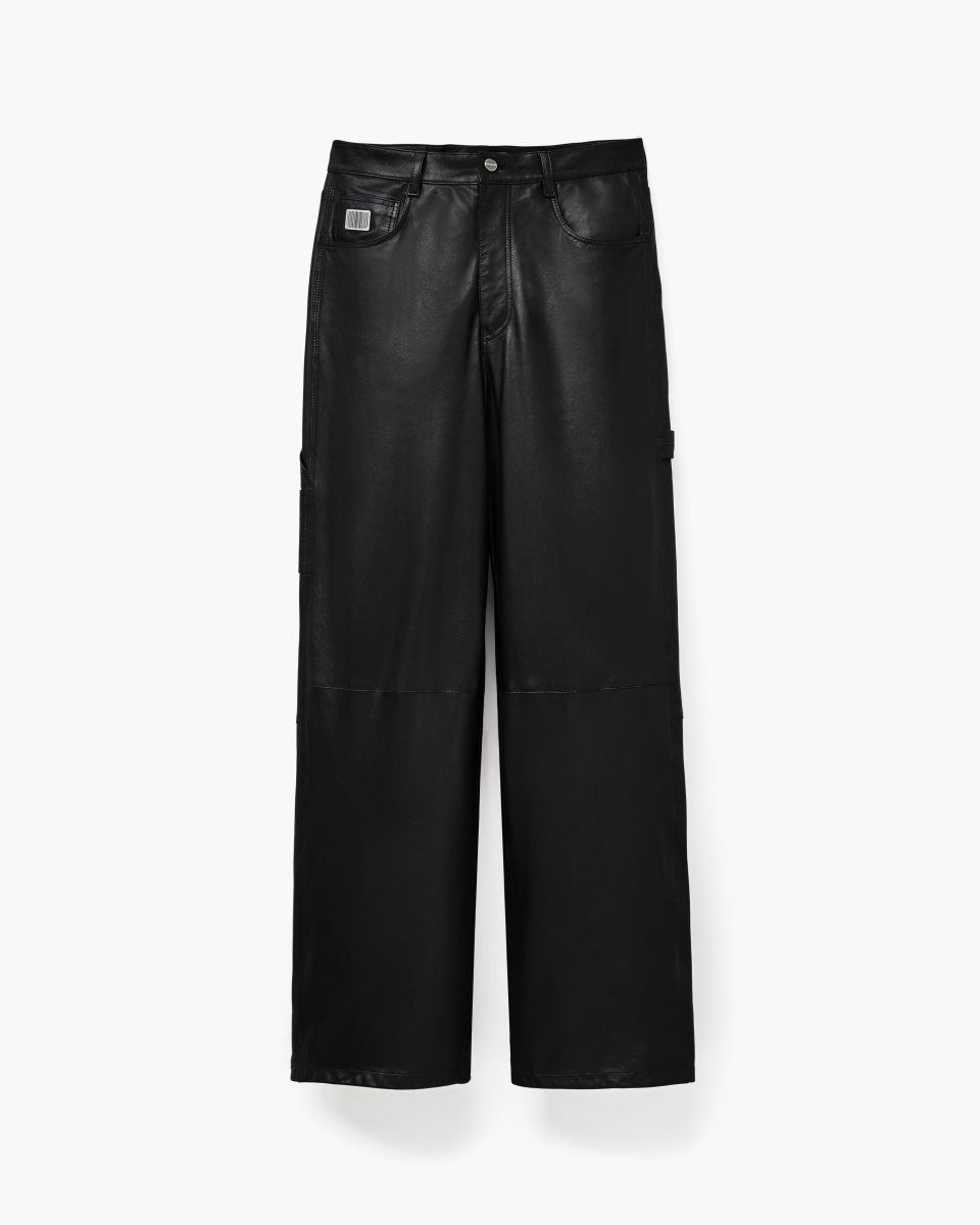 Marc Jacobs Oversized Leather Pant Black | QHTKDJ769