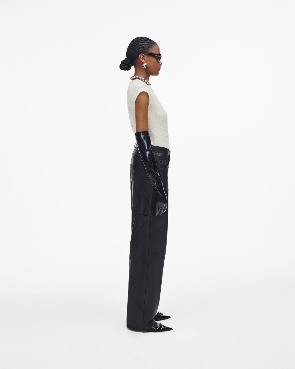 Marc Jacobs Oversized Leather Pant Black | QHTKDJ769