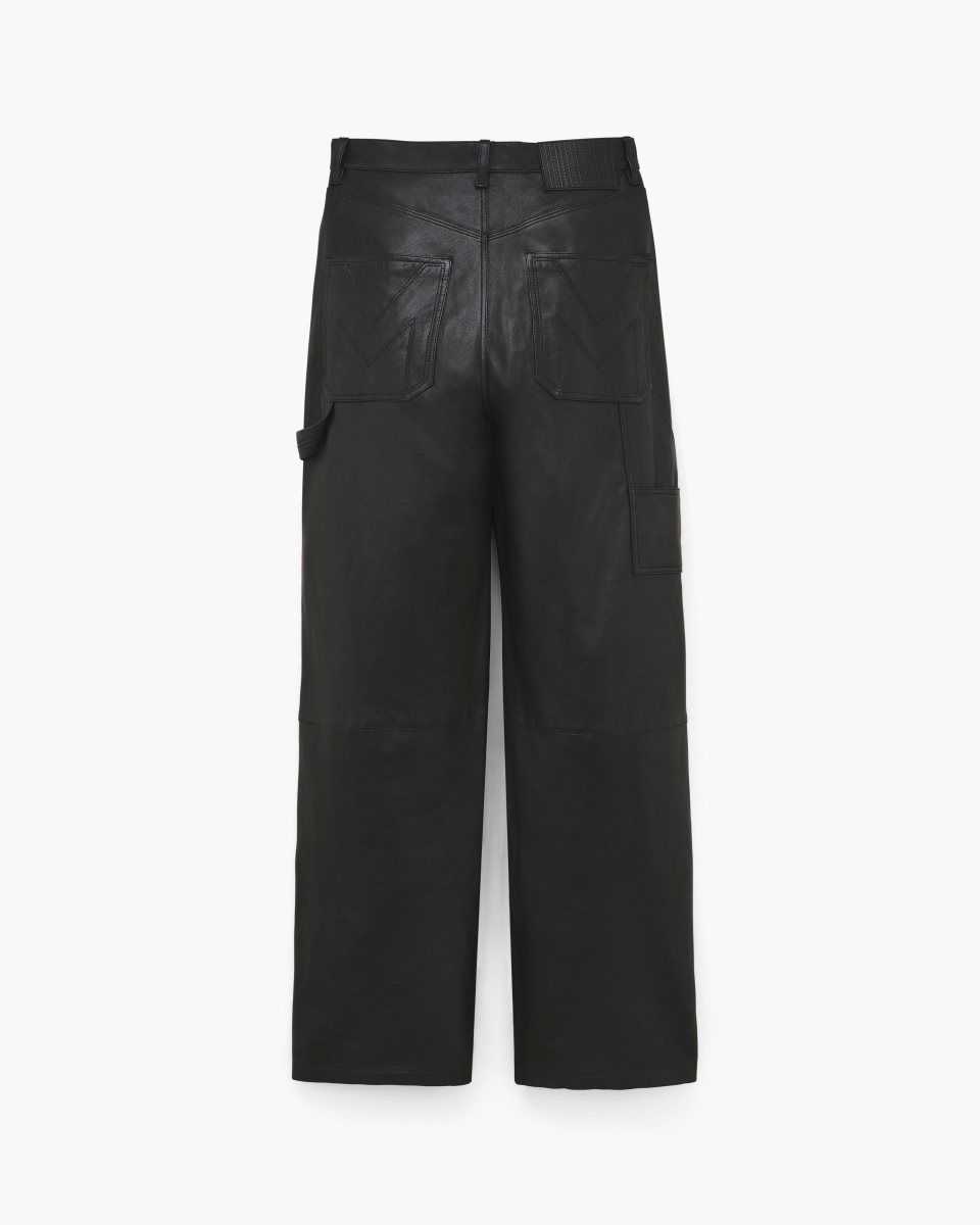 Marc Jacobs Oversized Leather Pant Black | QHTKDJ769