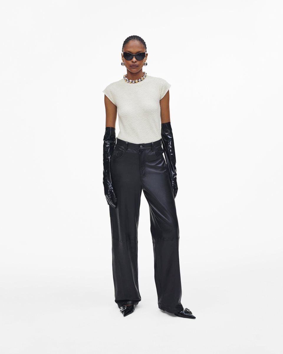 Marc Jacobs Oversized Leather Pant Black | QHTKDJ769