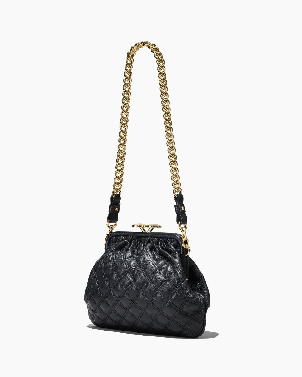 Marc Jacobs Re-Edition Quilted Leather Little Stam Bag Black | OMYQDF406