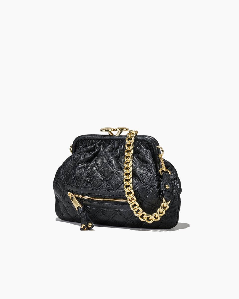 Marc Jacobs Re-Edition Quilted Leather Little Stam Bag Black | OMYQDF406