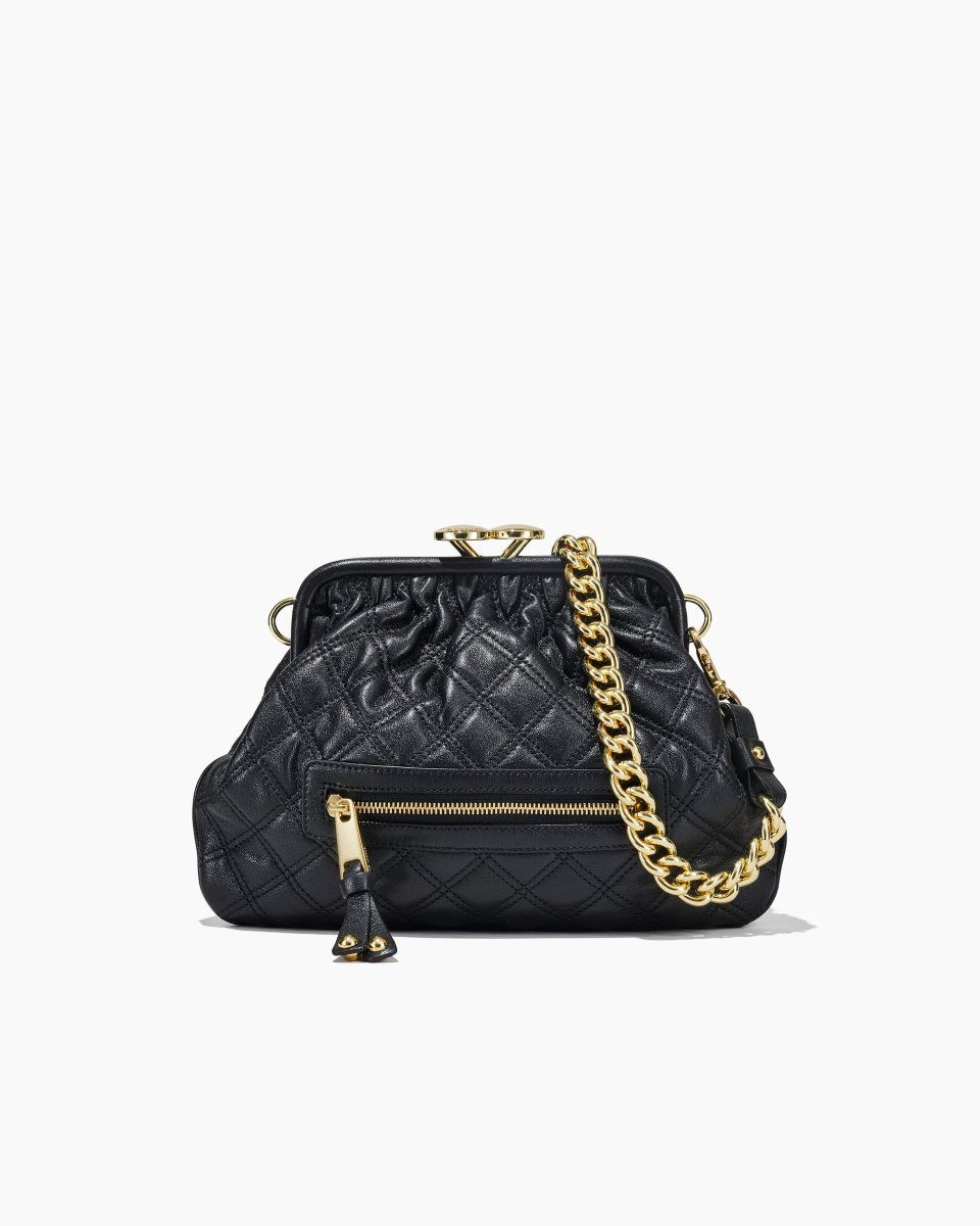 Marc Jacobs Re-Edition Quilted Leather Little Stam Bag Black | OMYQDF406