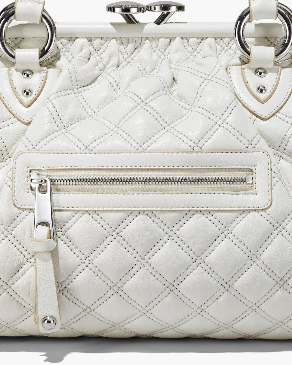 Marc Jacobs Re-Edition Quilted Leather Stam Bag White | IQTHNS853