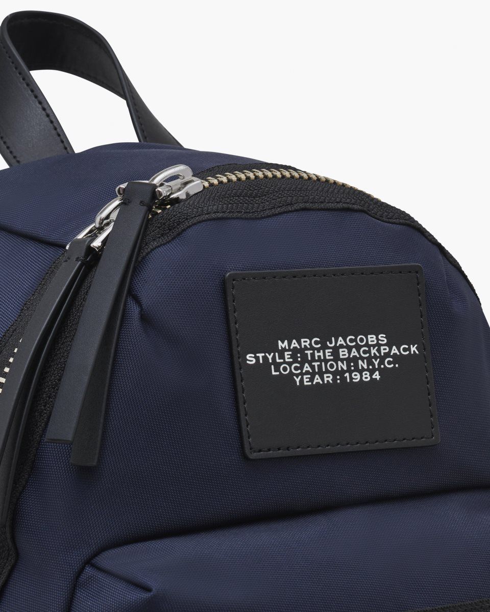 Marc Jacobs The Biker Nylon Medium Backpack Blue | QUVDTR513