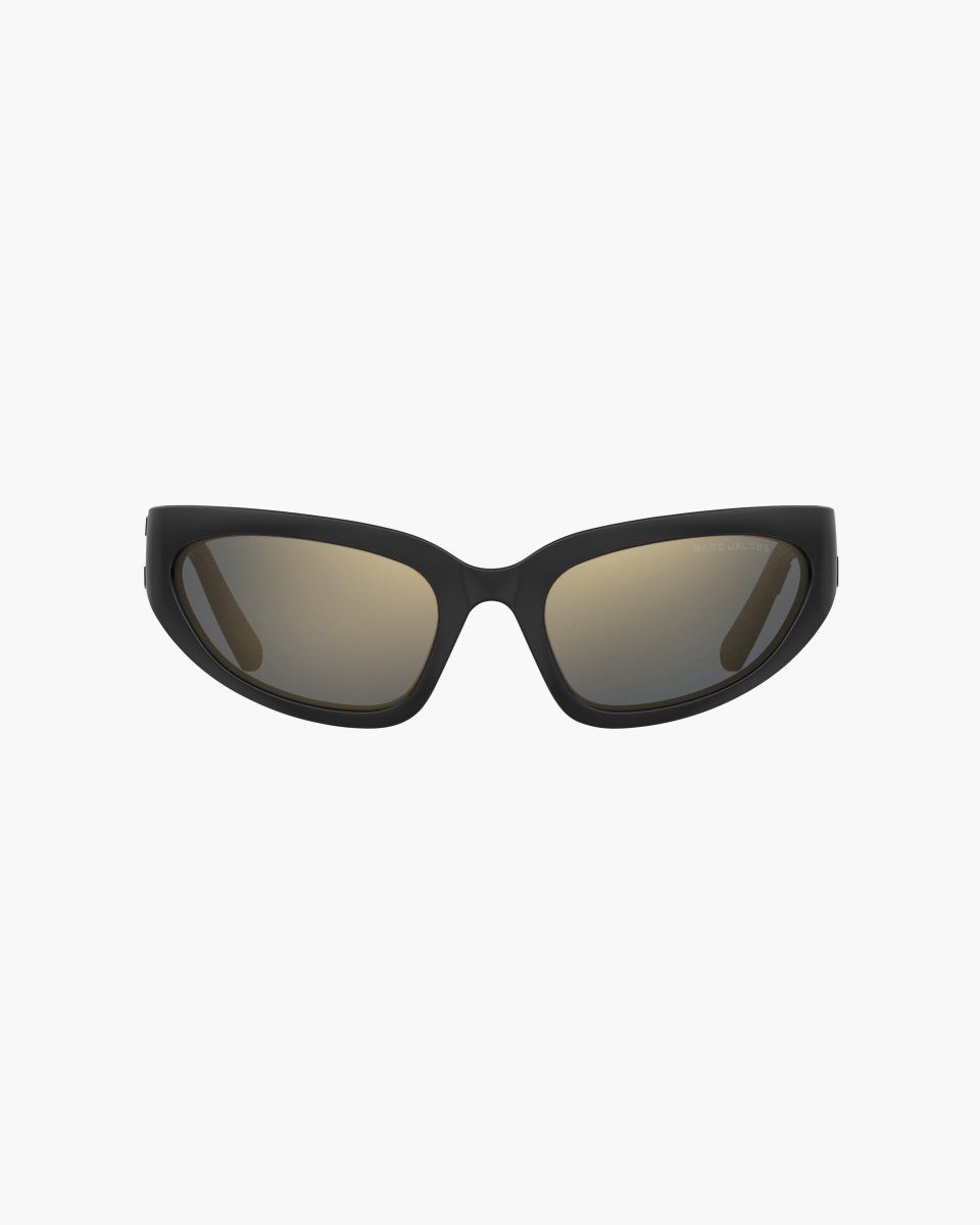 Marc Jacobs The Bold Logo Wrapped Mirrored Sunglasses Black | ZBCIFX803