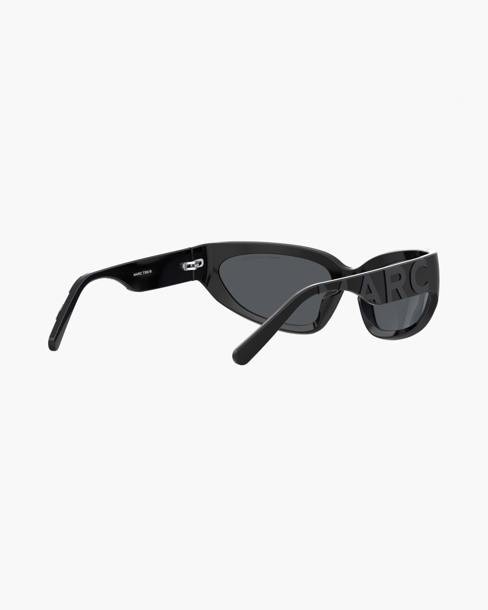 Marc Jacobs The Bold Logo Wrapped Mirrored Sunglasses Black | ZBCIFX803