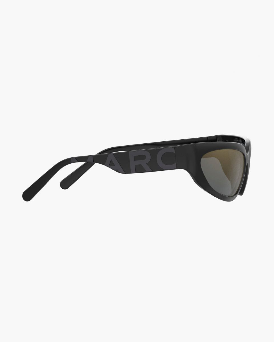 Marc Jacobs The Bold Logo Wrapped Mirrored Sunglasses Black | ZBCIFX803