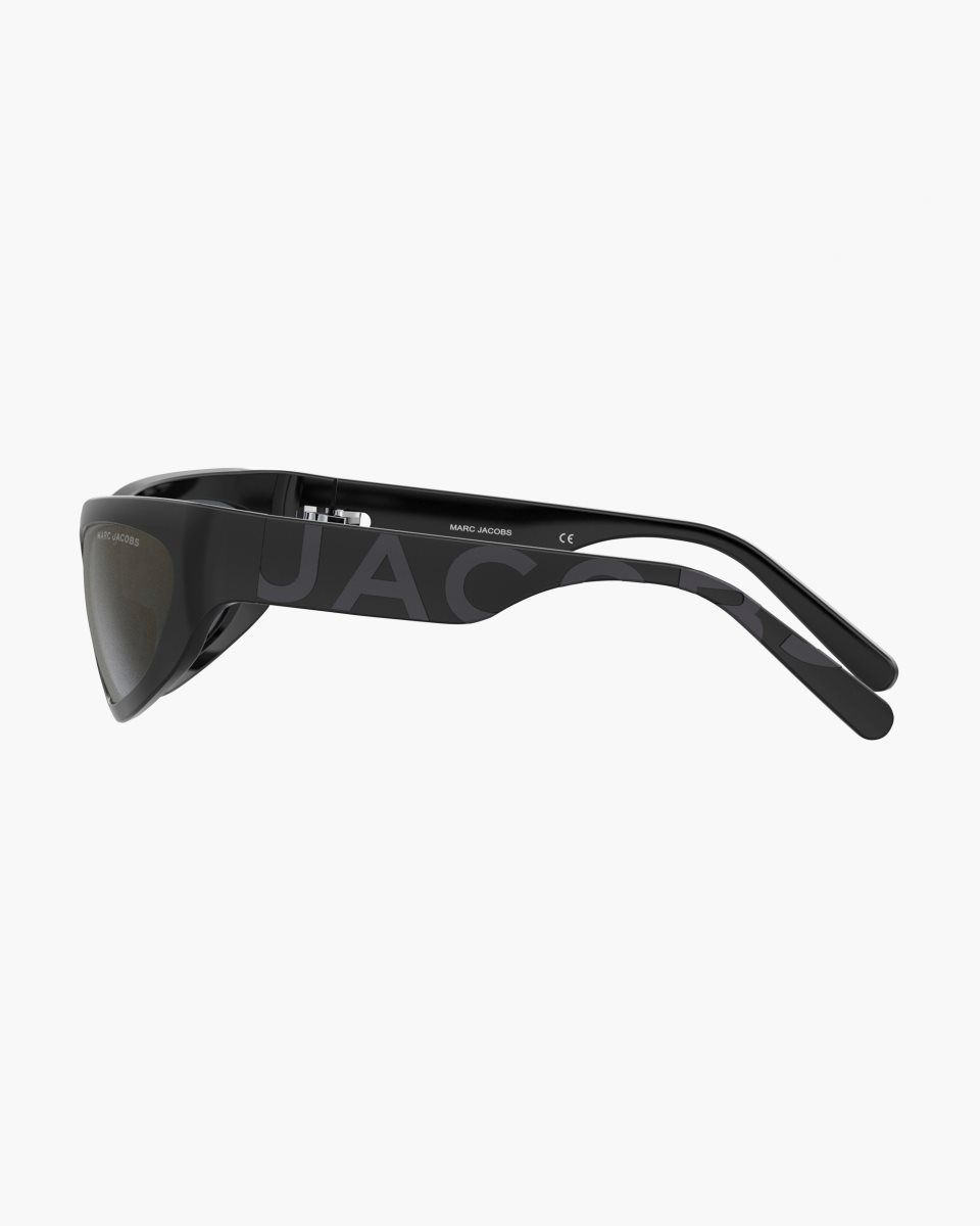 Marc Jacobs The Bold Logo Wrapped Mirrored Sunglasses Black | ZBCIFX803