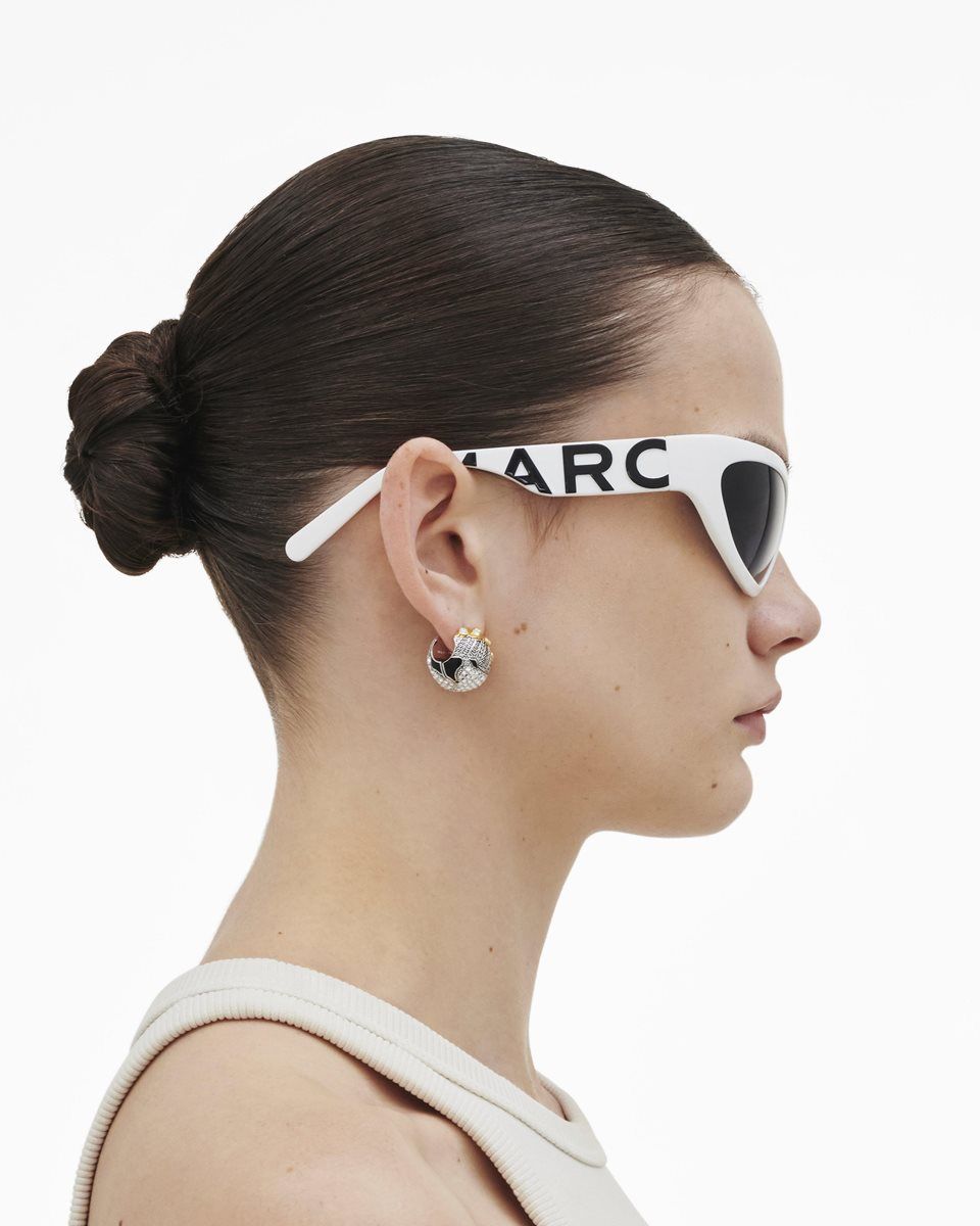 Marc Jacobs The Bold Logo Wrapped Sunglasses White | HUWNXA213